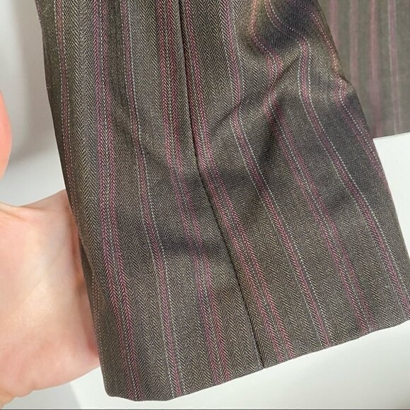 Rebecca Taylor Brown Maroon Striped Blazer - Picture 4 of 6